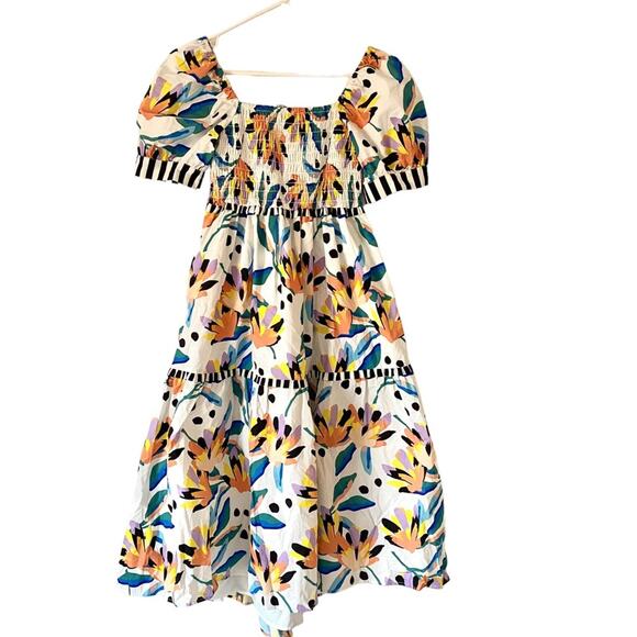 Crosby by Mollie Birch Island Lilies White Black Dress with Pockets size small